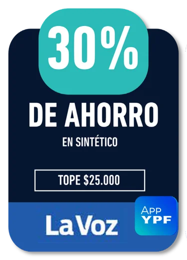 30% La Voz · DE AHORRO EN SINTÉTICO · TOPE $25.000
