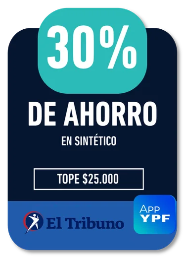 30% El Tribuno · EN SINTÉTICO · TOPE $25.000